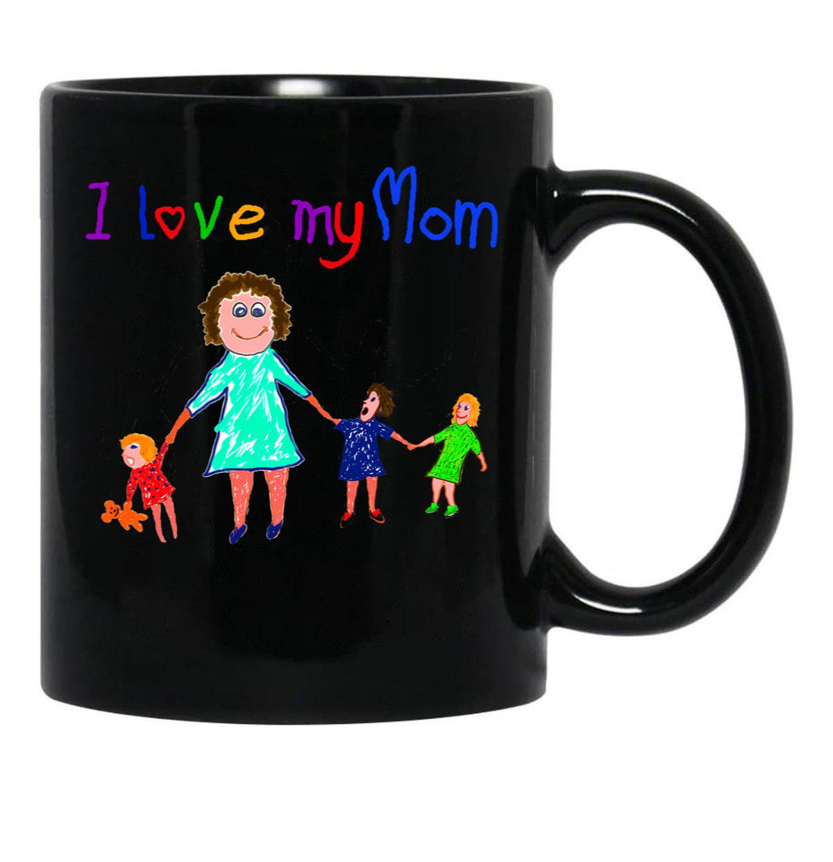 I Love My Mom - Mumlife Black Coffee Mug - Black