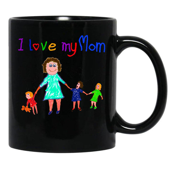 I Love My Mom - Mumlife Black Coffee Mug - Black