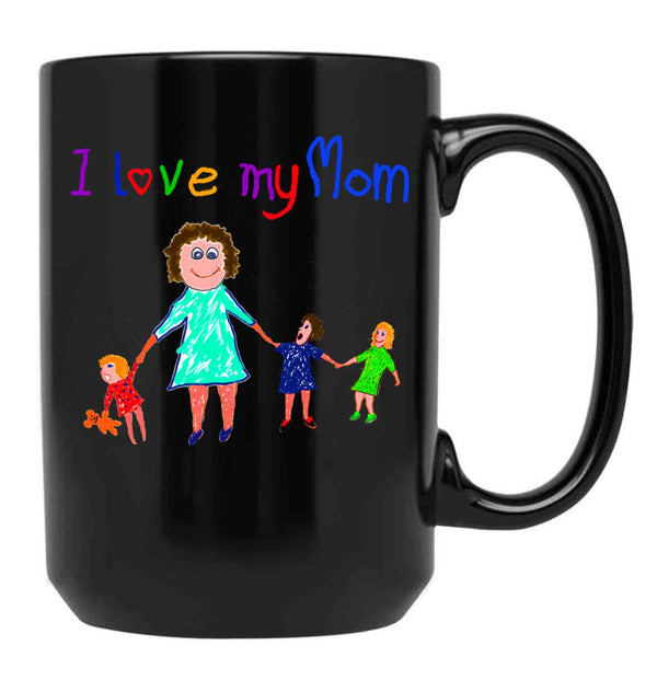 I Love My Mom - Mumlife Black Coffee Mug - Black