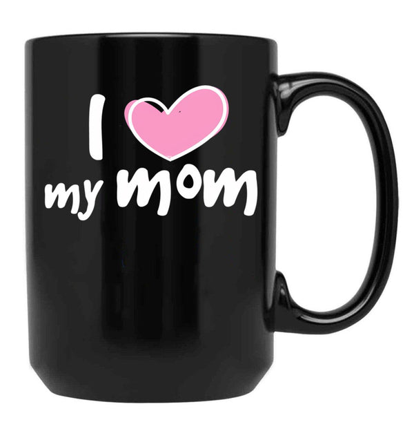 I Love My Mom (24) Black Coffee Mug - Black