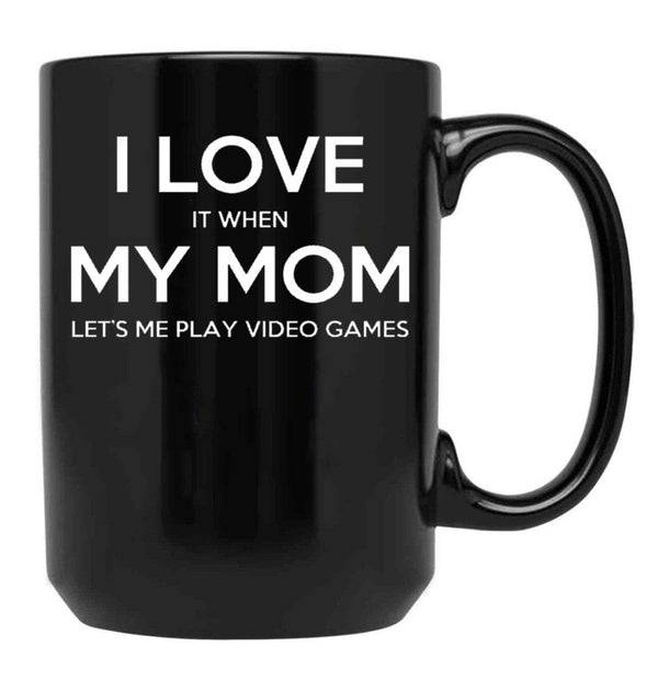 I Love My Mom (25) Black Coffee Mug - Black