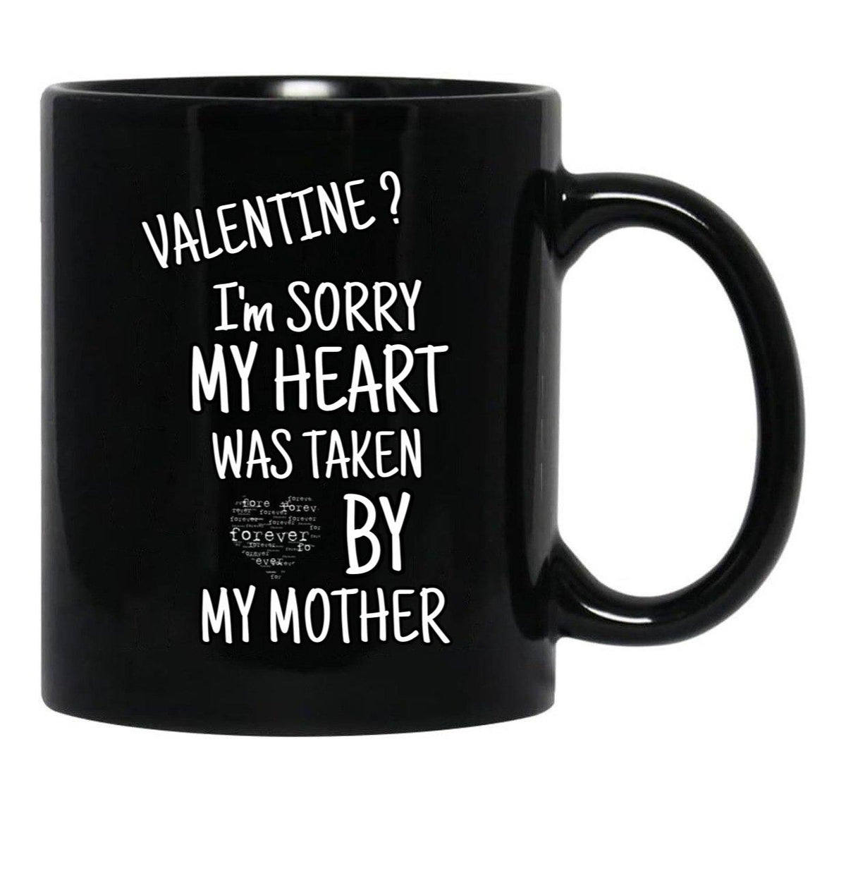 I Love My Mom (34) Black Coffee Mug - Black