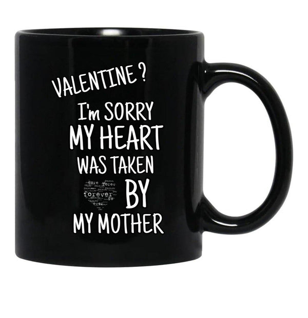 I Love My Mom (34) Black Coffee Mug - Black
