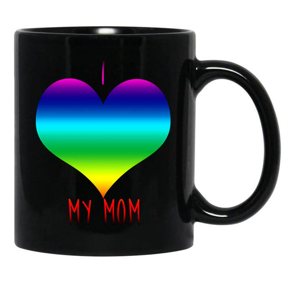 I Love My Mum Black Coffee Mug - Black