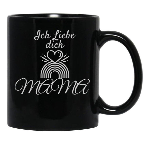 I Love You Mom (16) Black Coffee Mug - Black