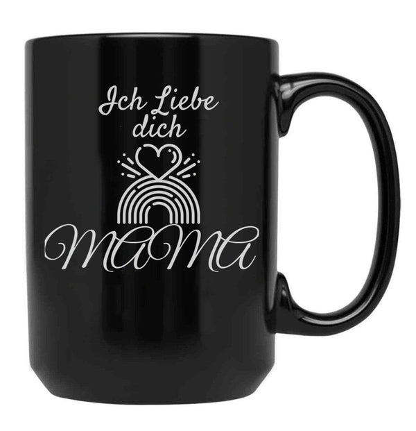 I Love You Mom (16) Black Coffee Mug - Black