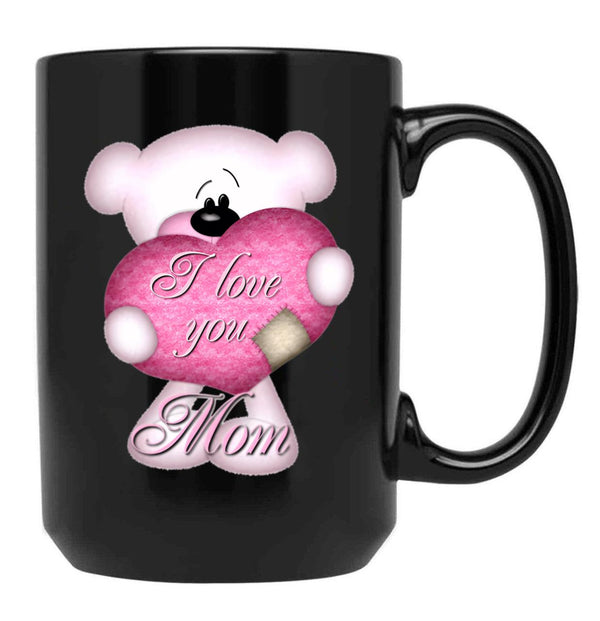 I Love You Mom (31) Black Coffee Mug - Black