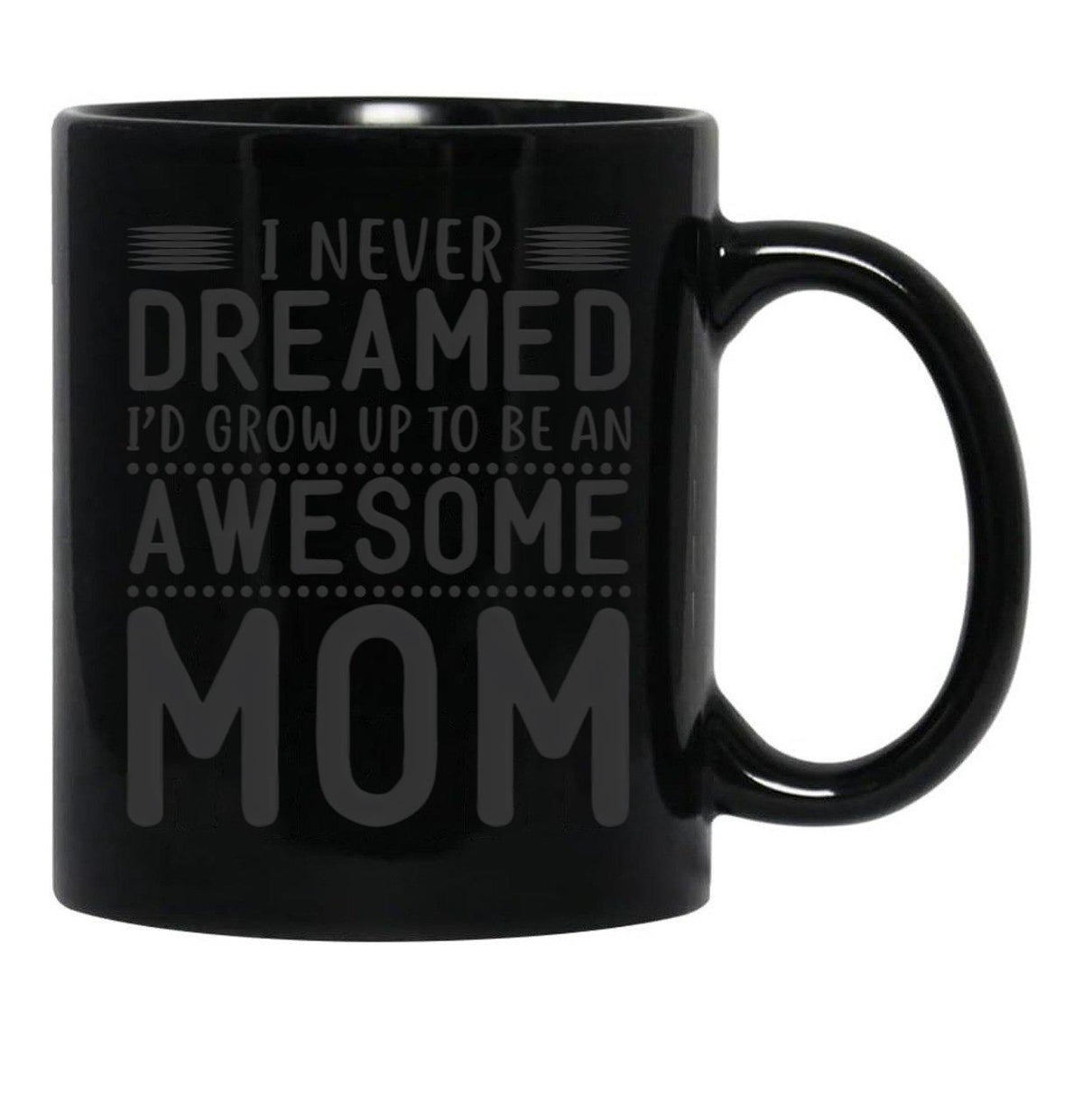 I Never Dreamed I'D Grow Up To Be An Awesome Mom Black Coffee Mug - Black