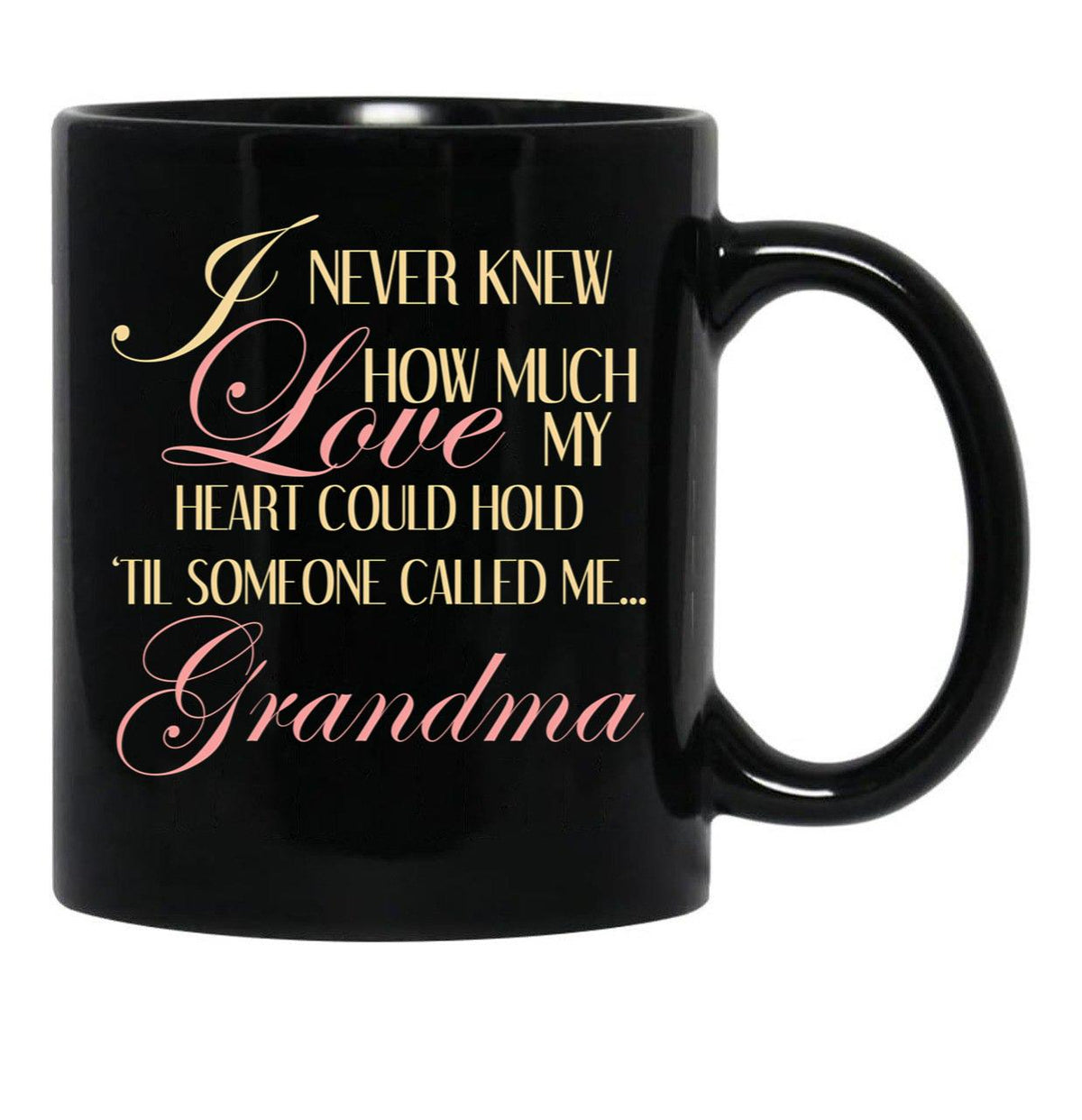 I Never Knew How Much Love My Heart Could Hold Til Someone Called Me...Grandma Black Coffee Mug - Black