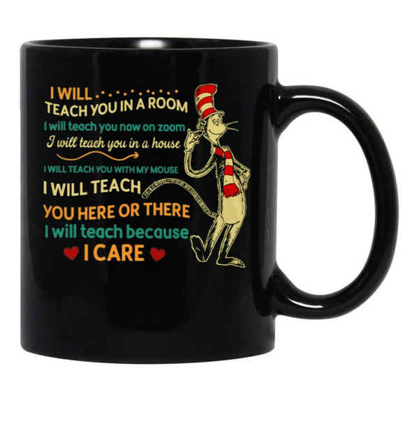 I Teach You On Zoom Black Coffee Mug - Black