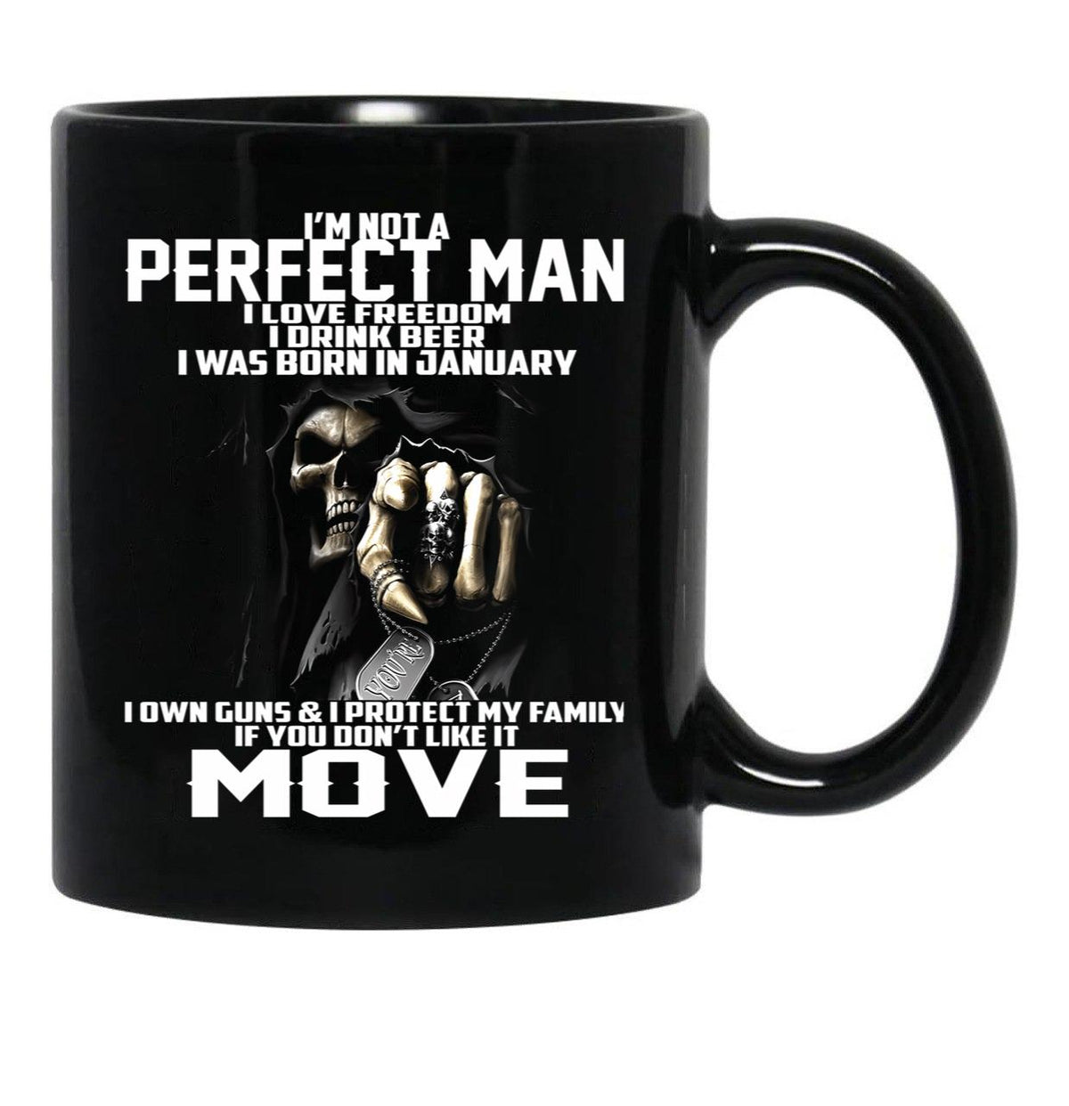 I Was Born In January Black Coffee Mug - Black