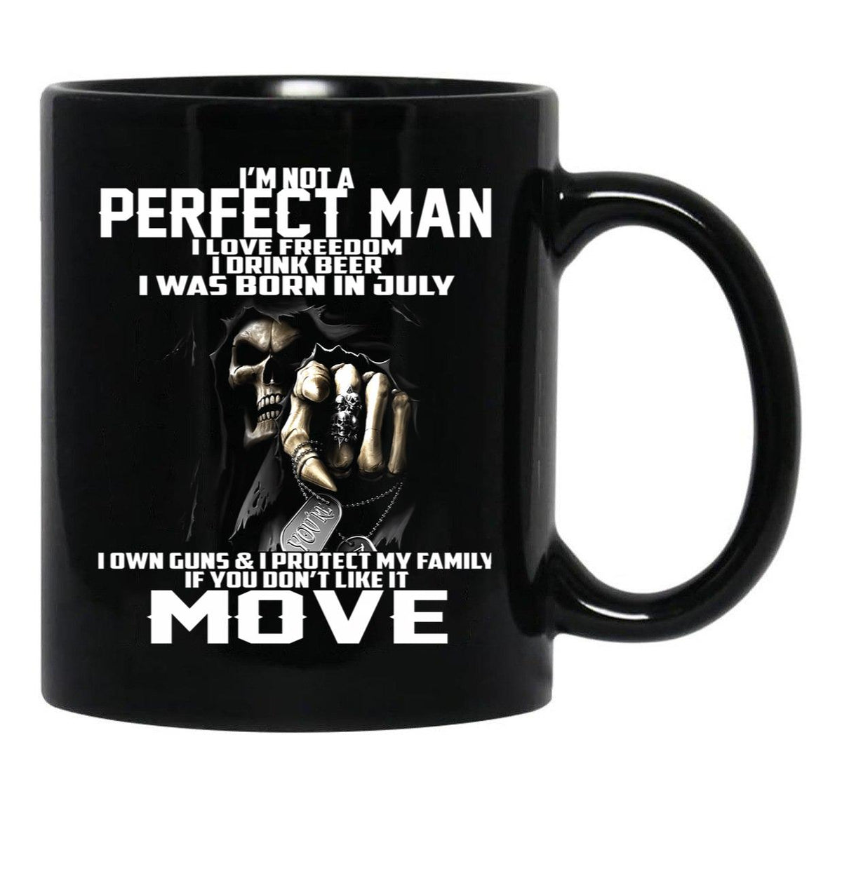 I Was Born In July Black Coffee Mug - Black