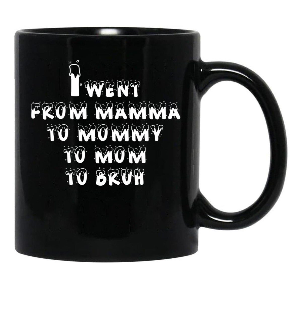 I Went From Mama To Mommy To Mom To Bruh 5 Black Coffee Mug - Black