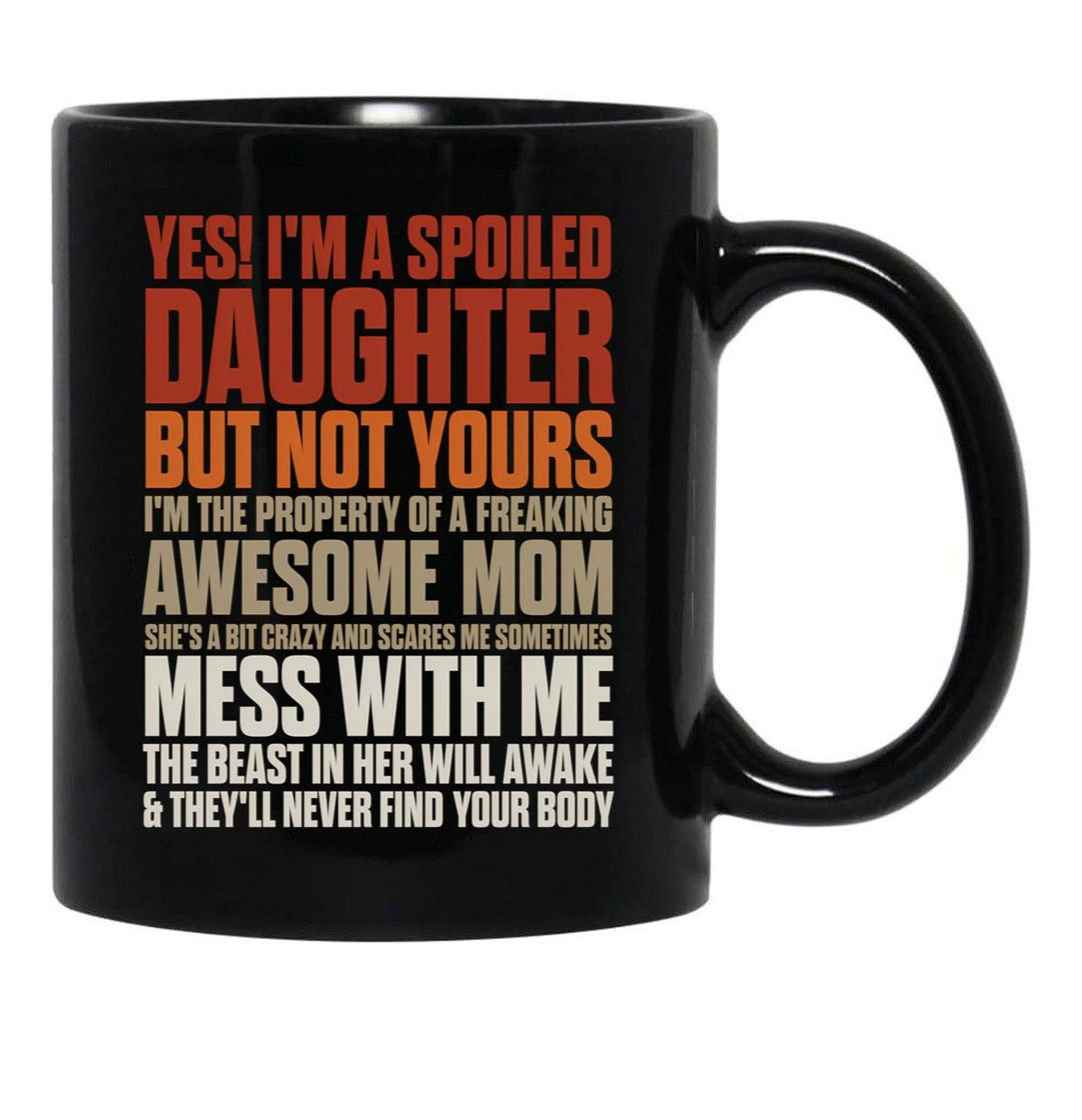 I'M A Spoiled Daughter But Not Yours For Women Girls Black Coffee Mug - Black