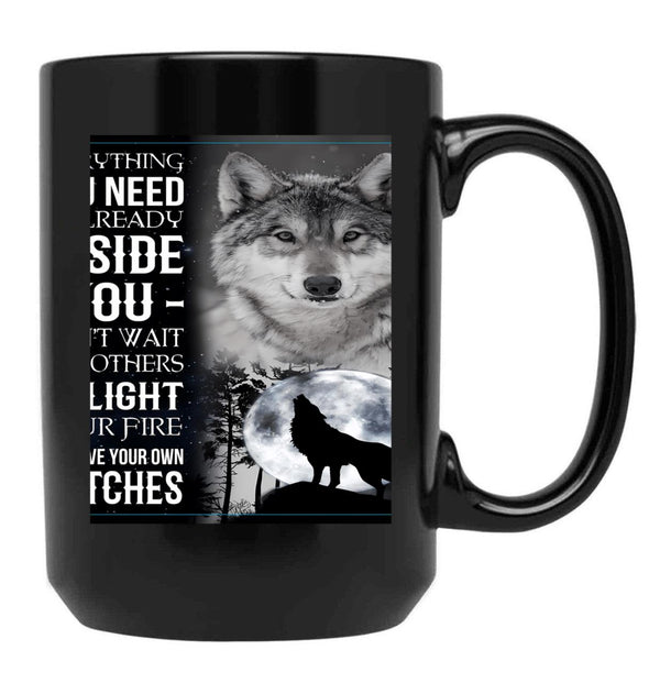 Insede You Black Coffee Mug - Black