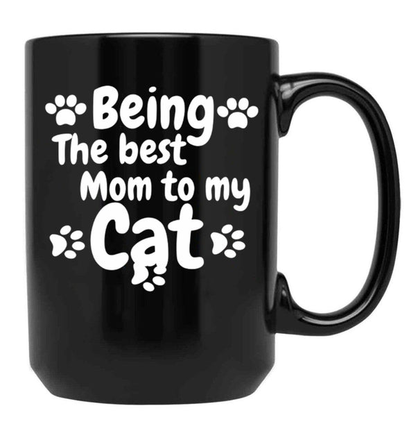 International Cat Day Cat Mom Cat Lover TMug Black Coffee Mug - Black