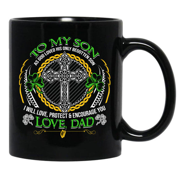 Irish Dad And Son Black Coffee Mug - Black