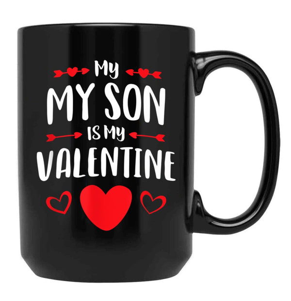 Is My Valentine (1) Black Coffee Mug - Black