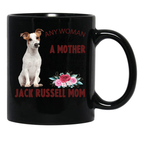 Jack Russell Mom Black Coffee Mug - Black
