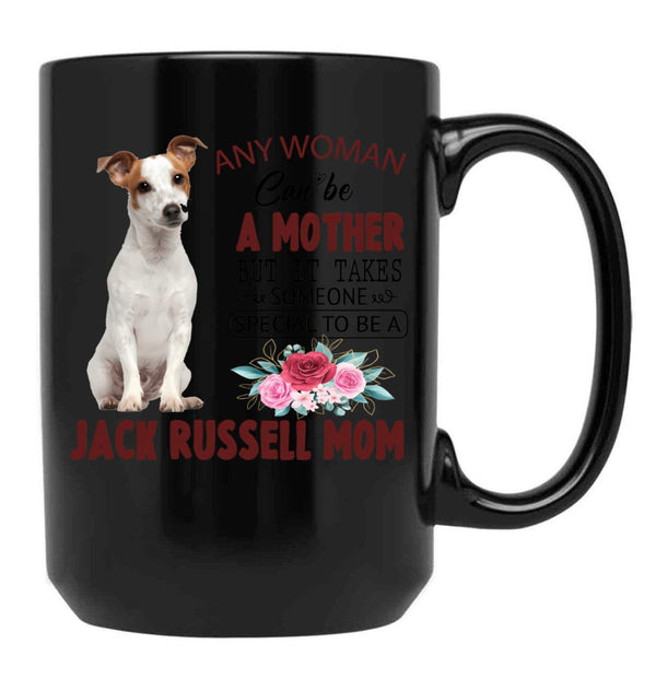 Jack Russell Mom Black Coffee Mug - Black