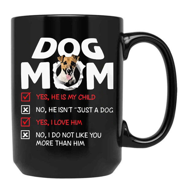 Jack Russell Terrier Dog Mom Black Coffee Mug - Black