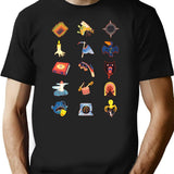 15 Fears Risograph Icons T-Shirt for Men & Women, T-Shirts Graphic Tee - Black
