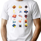 15 Fears Risograph Icons T-Shirt for Men & Women, T-Shirts Graphic Tee - White
