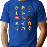 15 Fears Risograph Icons T-Shirt for Men & Women, T-Shirts Graphic Tee - Blue