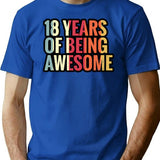 18 Years Of Being Awesome - 18Th Birthday Gift Ideas T-Shirt for Men & Women, T-Shirts Graphic Tee - Blue
