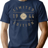 1944 Limited Edition 80Th Birthday T-Shirt for Men & Women, T-Shirts Graphic Tee - Navy