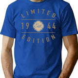 1944 Limited Edition 80Th Birthday T-Shirt for Men & Women, T-Shirts Graphic Tee - Blue