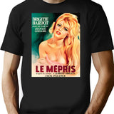 1963 Le Mepris Contempt Vintage Drama Movie T-Shirt for Men & Women, T-Shirts Graphic Tee - Black