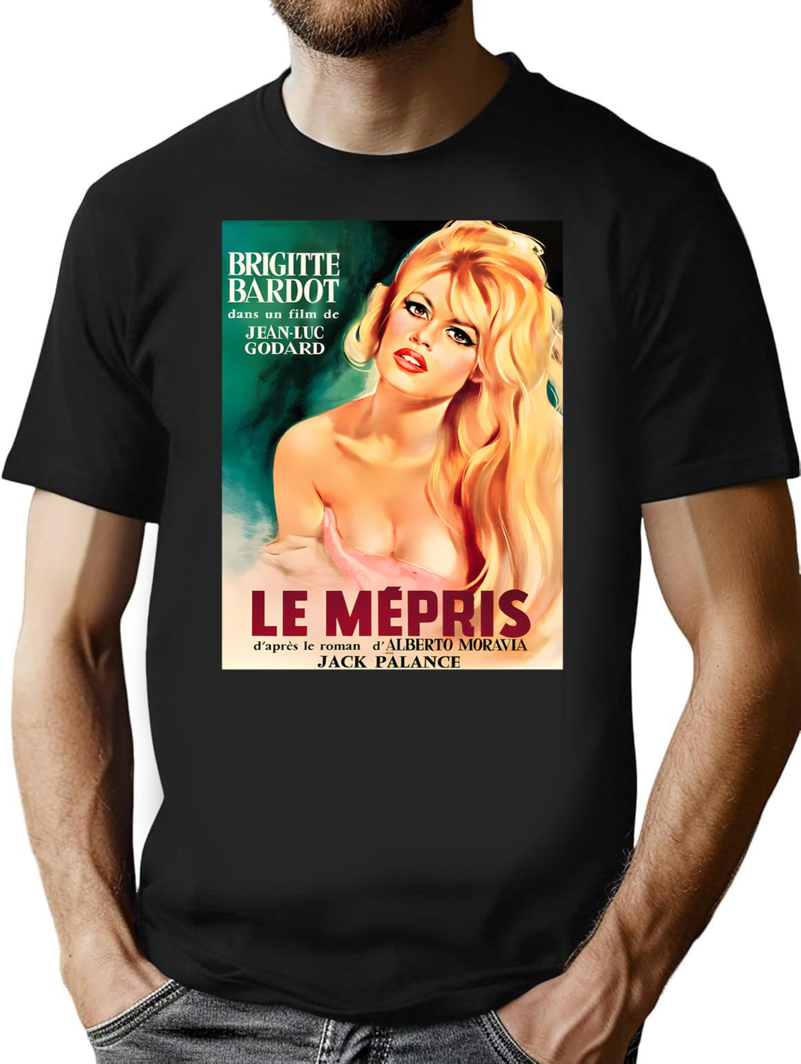 1963 Le Mepris Contempt Vintage Drama Movie T-Shirt for Men & Women, T-Shirts Graphic Tee - Black