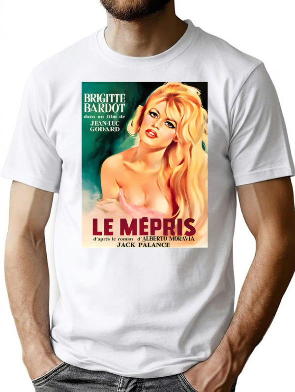 1963 Le Mepris Contempt Vintage Drama Movie T-Shirt for Men & Women, T-Shirts Graphic Tee - White