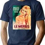 1963 Le Mepris Contempt Vintage Drama Movie T-Shirt for Men & Women, T-Shirts Graphic Tee - Navy