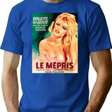 1963 Le Mepris Contempt Vintage Drama Movie T-Shirt for Men & Women, T-Shirts Graphic Tee - Blue