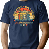 1965 Quarantine Birthday 56Th Quarantine Birthday All Original Parts Aged To Perfection Gift For Born In 1965 Funny Gifts Ideas For Birthday T-Shirt for Men & Women, T-Shirts Graphic Tee - Navy
