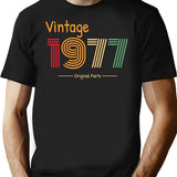 1977 Birthday Funny T-Shirt for Men & Women, T-Shirts Graphic Tee - Black