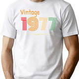 1977 Birthday Funny T-Shirt for Men & Women, T-Shirts Graphic Tee - White