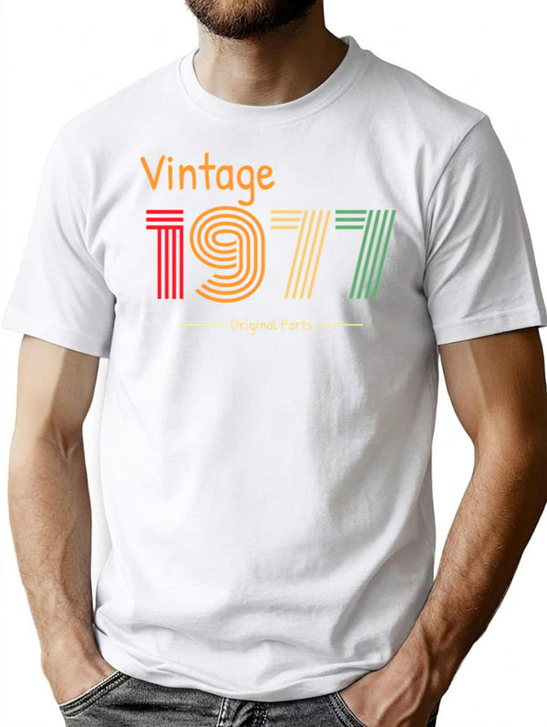 1977 Birthday Funny T-Shirt for Men & Women, T-Shirts Graphic Tee - White