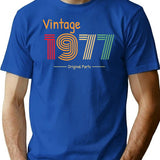 1977 Birthday Funny T-Shirt for Men & Women, T-Shirts Graphic Tee - Blue