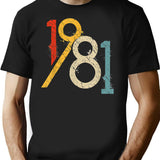 1981 Vintage 40Th Birthday T-Shirt for Men & Women, T-Shirts Graphic Tee - Black