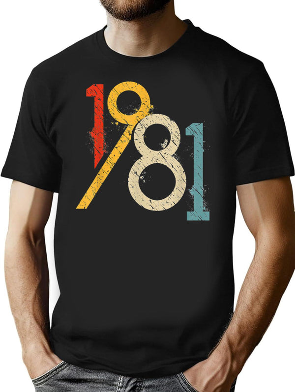 1981 Vintage 40Th Birthday T-Shirt for Men & Women, T-Shirts Graphic Tee - Black