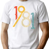 1981 Vintage 40Th Birthday T-Shirt for Men & Women, T-Shirts Graphic Tee - White