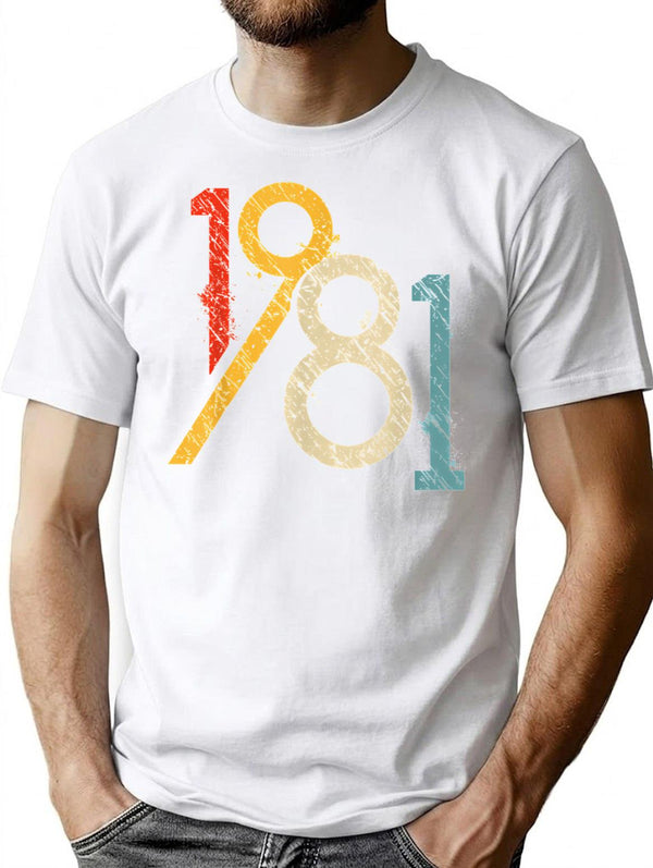 1981 Vintage 40Th Birthday T-Shirt for Men & Women, T-Shirts Graphic Tee - White