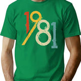 1981 Vintage 40Th Birthday T-Shirt for Men & Women, T-Shirts Graphic Tee - Green