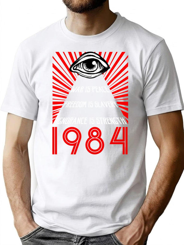 1984 Orwell T-Shirt for Men & Women, T-Shirts Graphic Tee - White