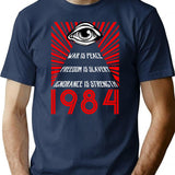 1984 Orwell T-Shirt for Men & Women, T-Shirts Graphic Tee - Navy