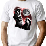 3 Badger Moon T-Shirt for Men & Women, T-Shirts Graphic Tee - White