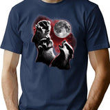 3 Badger Moon T-Shirt for Men & Women, T-Shirts Graphic Tee - Navy